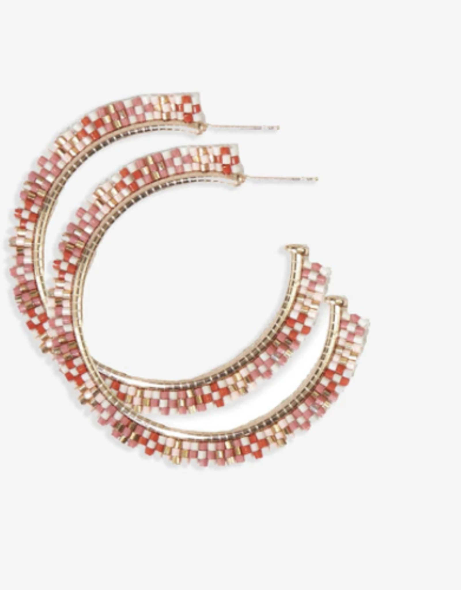 Earrings Cream/ Blush Hoops