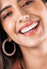 Earrings Cream/ Blush Hoops
