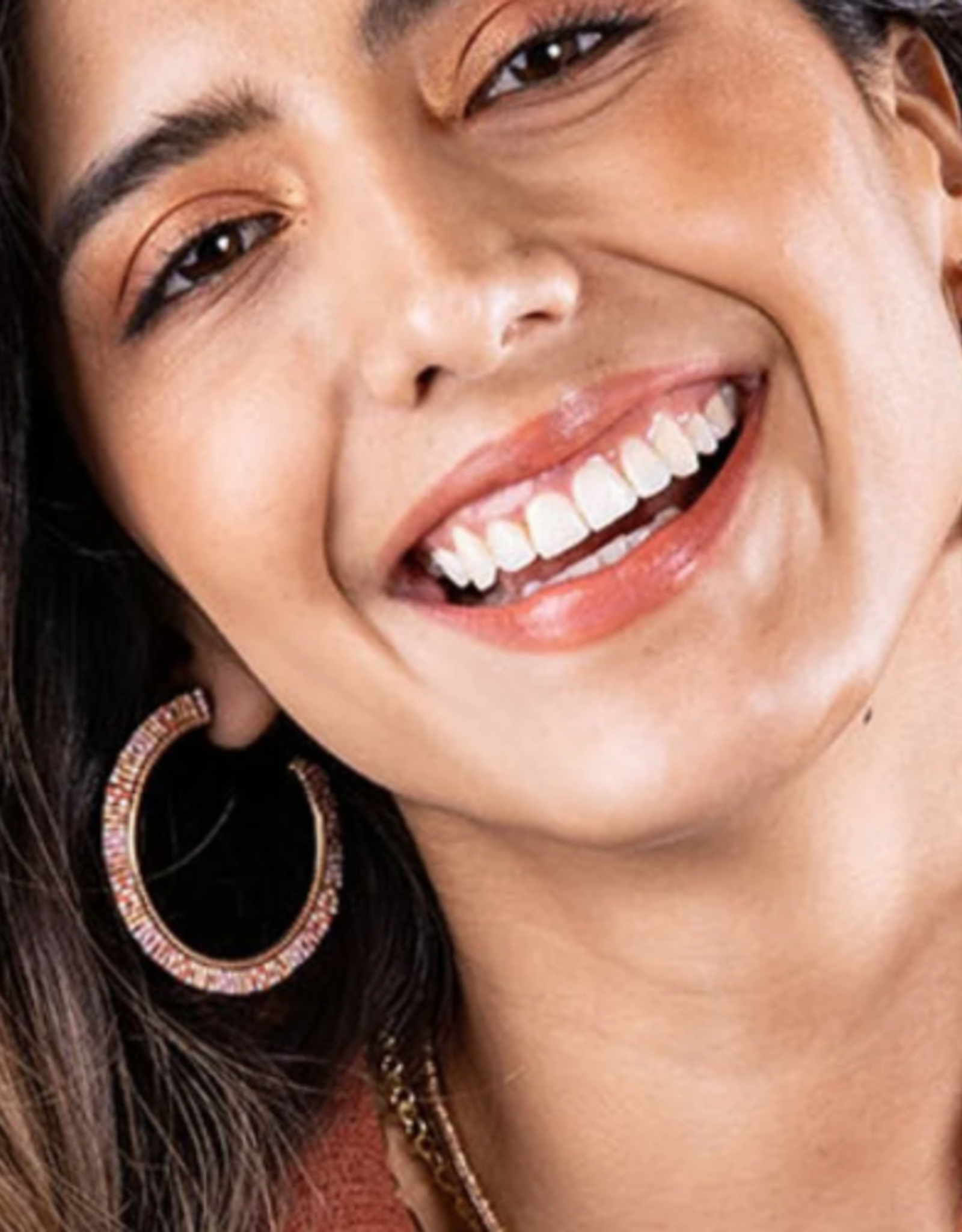 Earrings Cream/ Blush Hoops