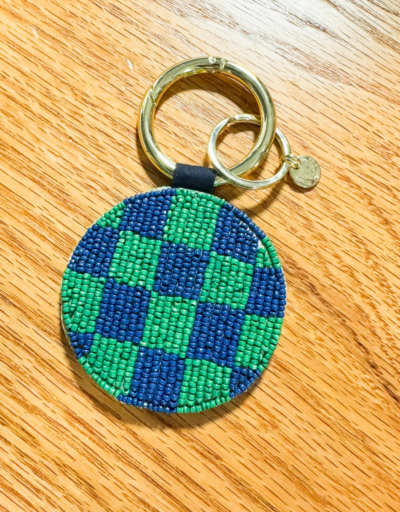 Kelsey Cherries Seed Bead Bag Accessory Key Ring Red