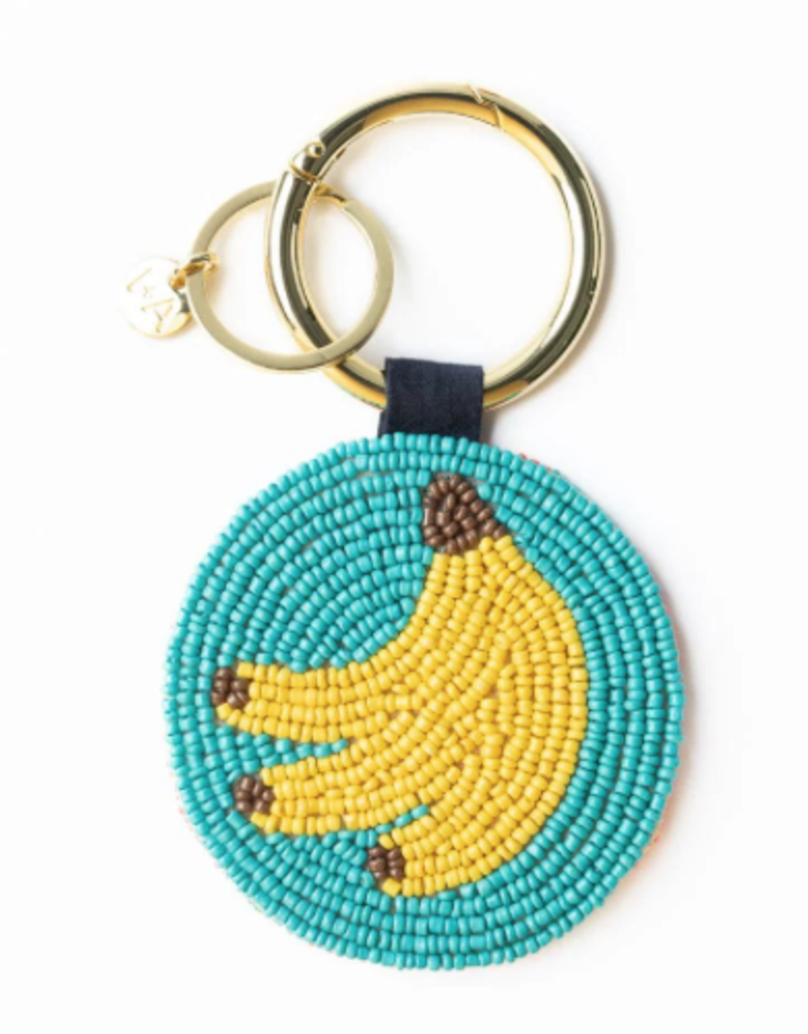 Kelsey Bananas Seed Bead Bag Accessory Key Ring Red