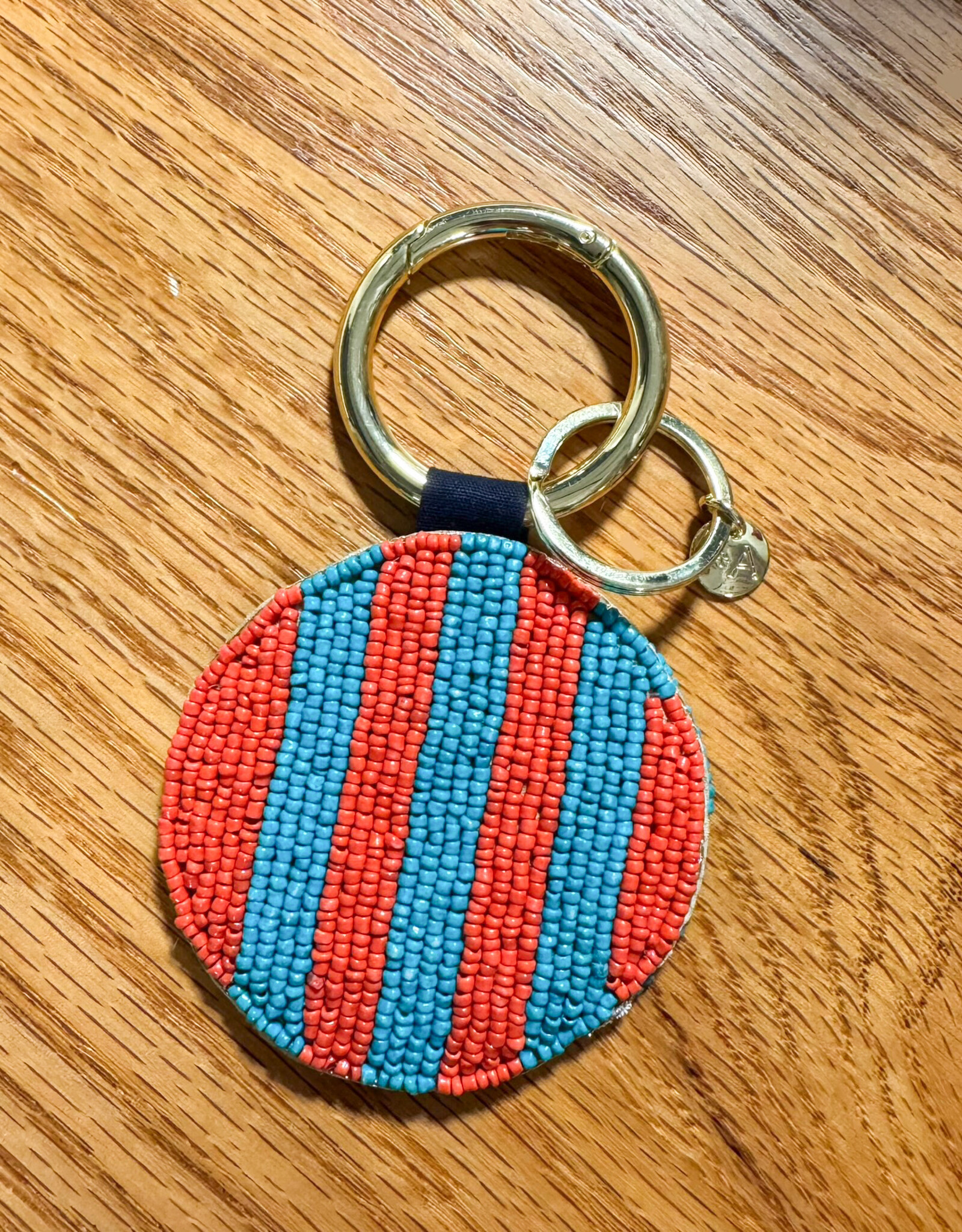 Kelsey Bananas Seed Bead Bag Accessory Key Ring Red