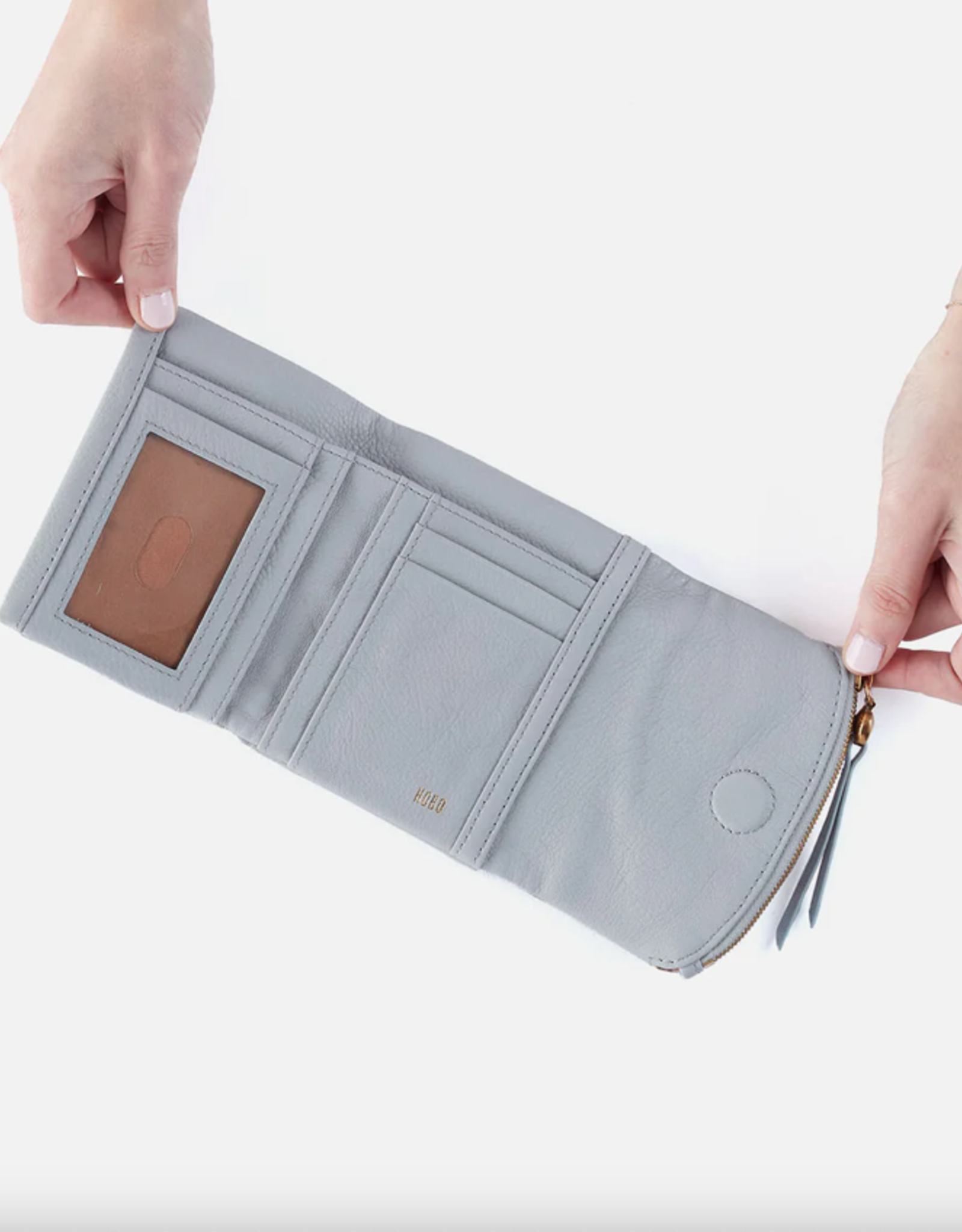 Fern Medium Trifold Wallet Blue Pearl