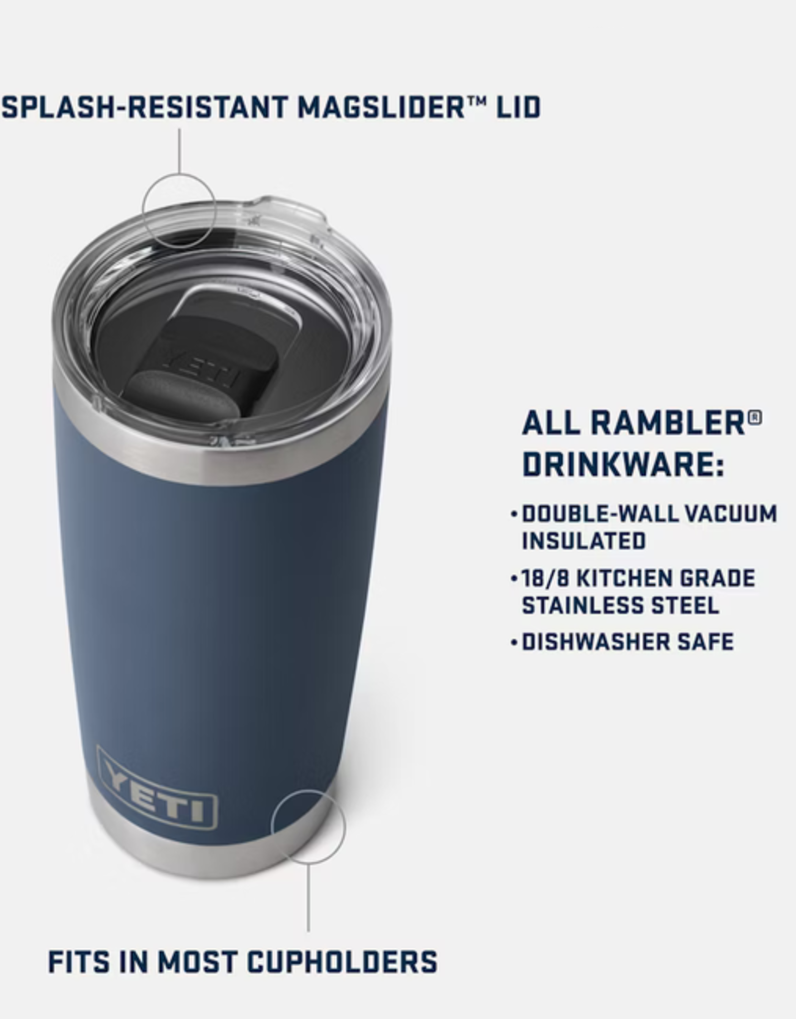 Rambler 20oz Tumbler Big Sky Blue