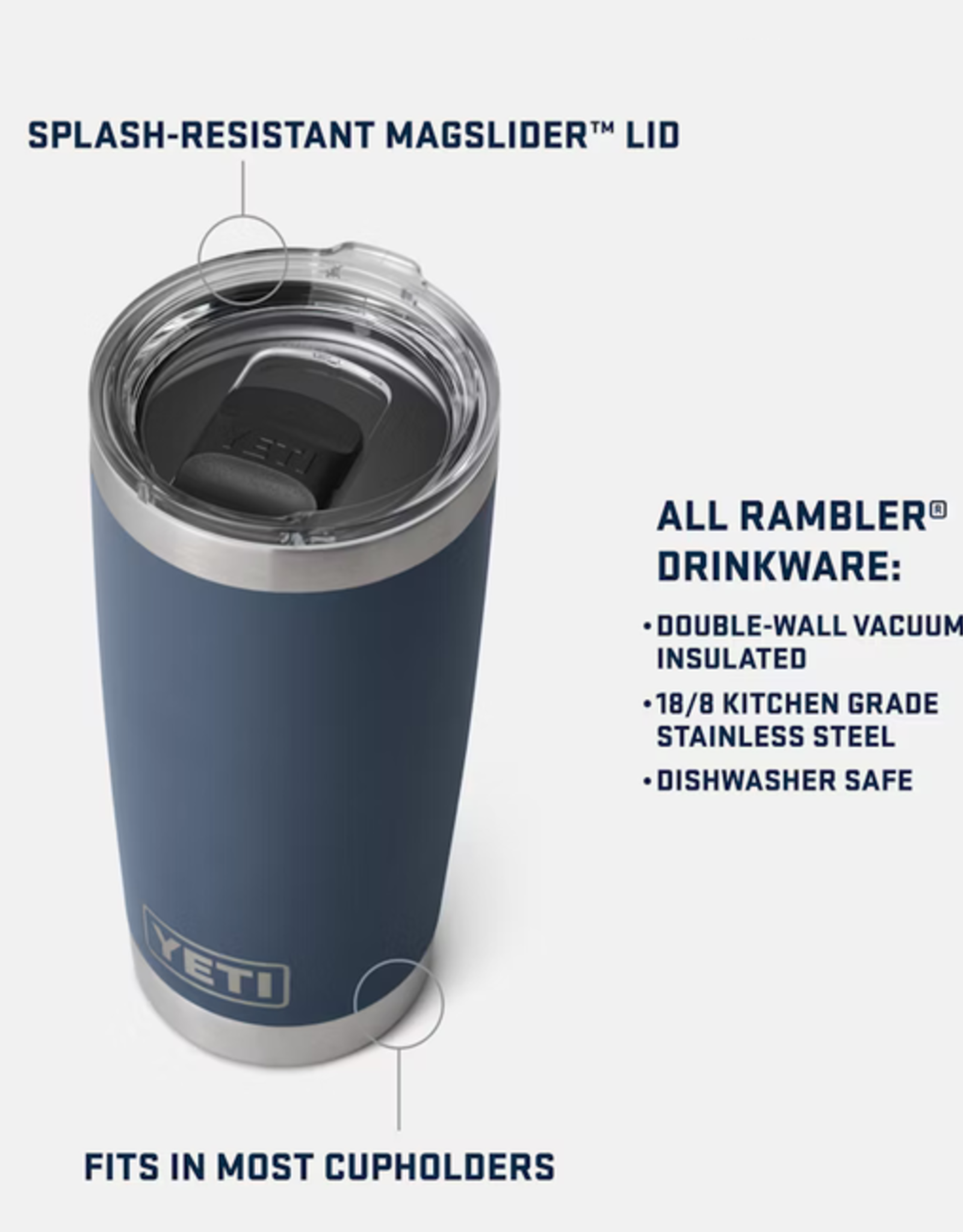 Rambler 20oz Tumbler Navy