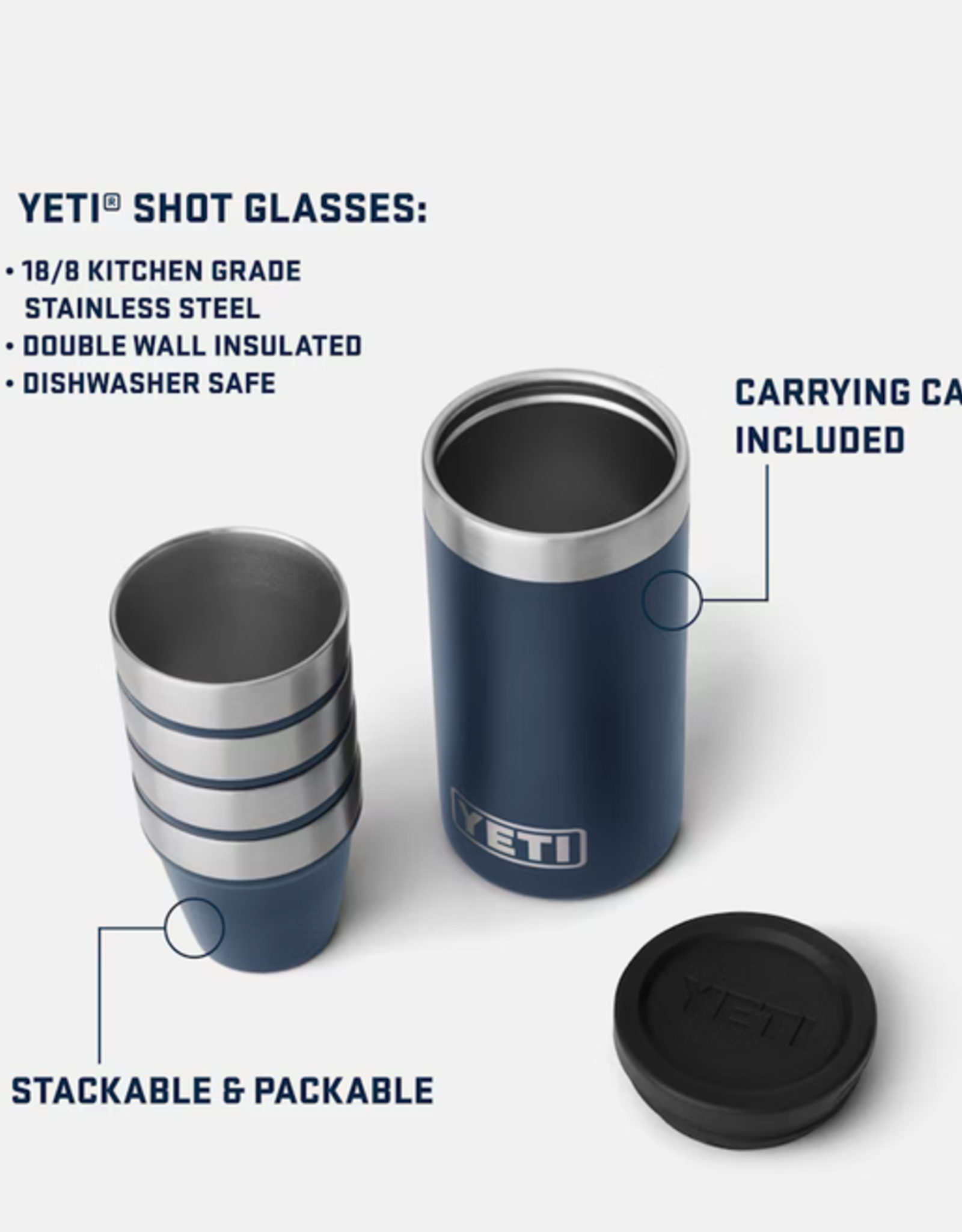 Yeti Shot Glasses & Case Black