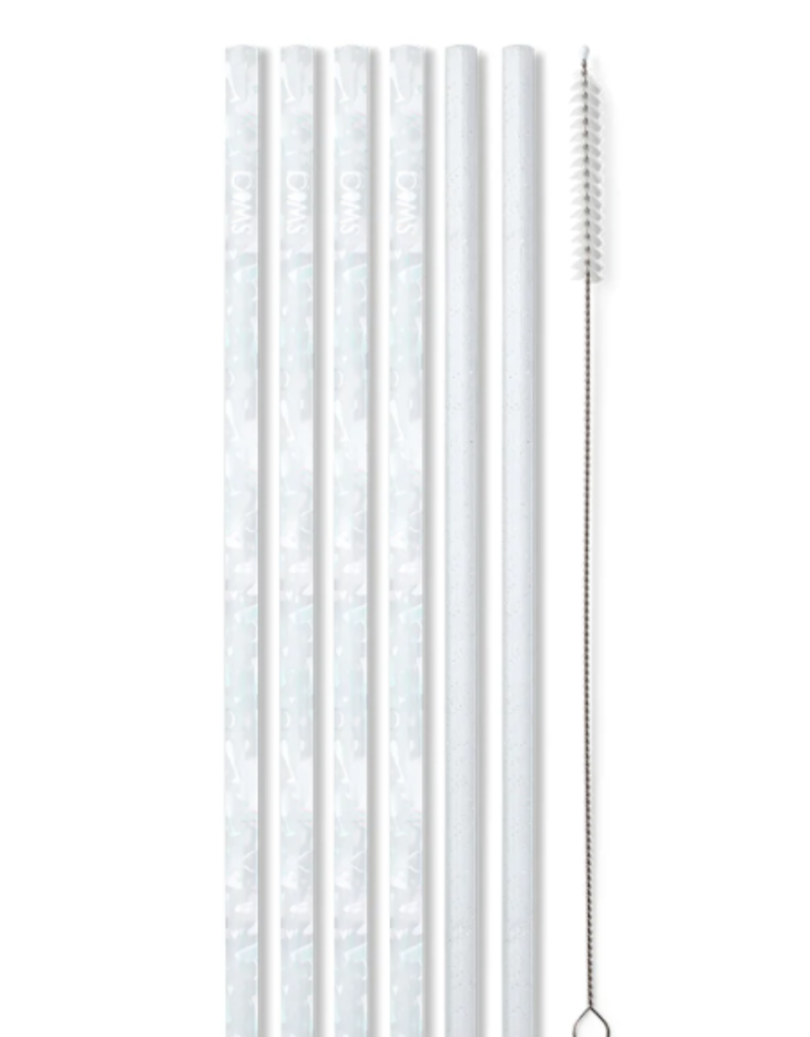 Swig Bride To Be + Silver Glitter Reusable Straw Set