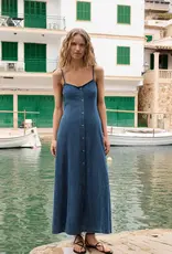 Z Supply Angel Eyes Denim Midi Dress Medium Indigo