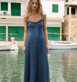 Z Supply Angel Eyes Denim Midi Dress Medium Indigo
