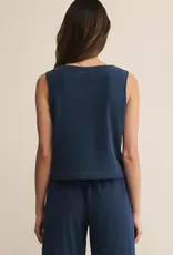 Z Supply Solace Jersey Denim Top Indigo