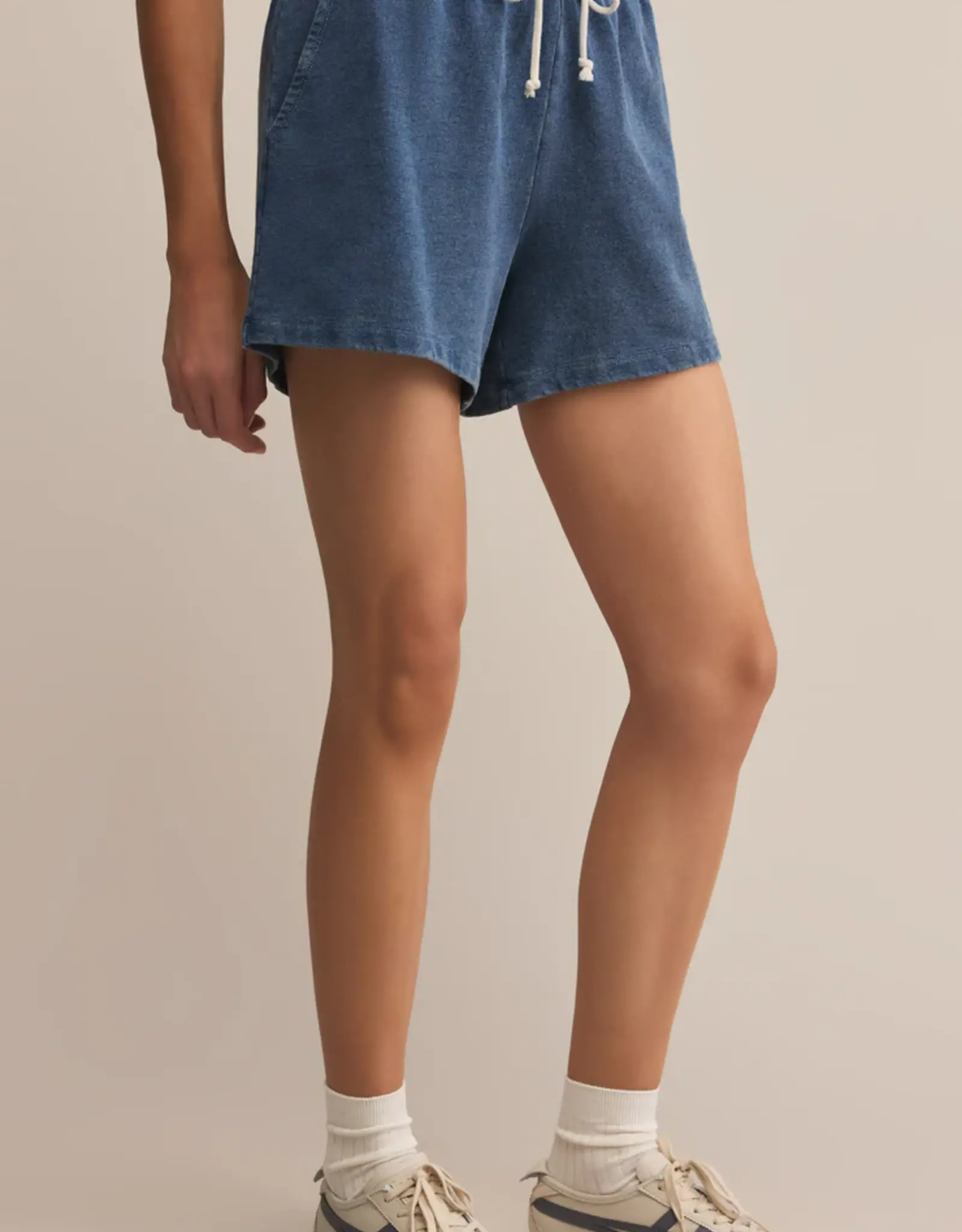 Z Supply Hunter Knit Denim Short Vintage Indigo