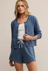 Z Supply Daily Knit Denim Cardigan Vintage Indigo