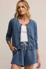 Z Supply Daily Knit Denim Cardigan Vintage Indigo