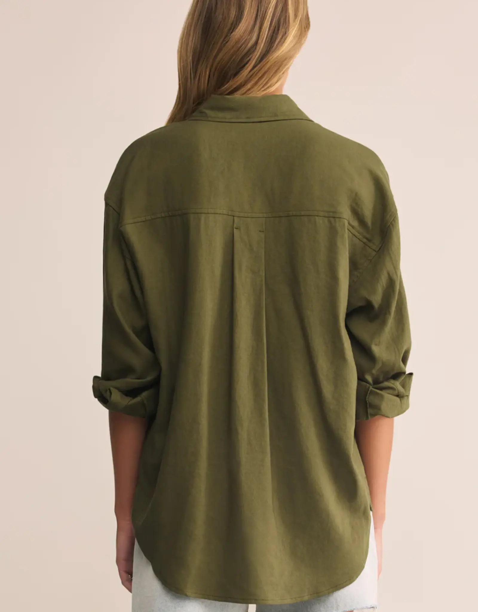 Z Supply Alfie Button Up Shirt Fern