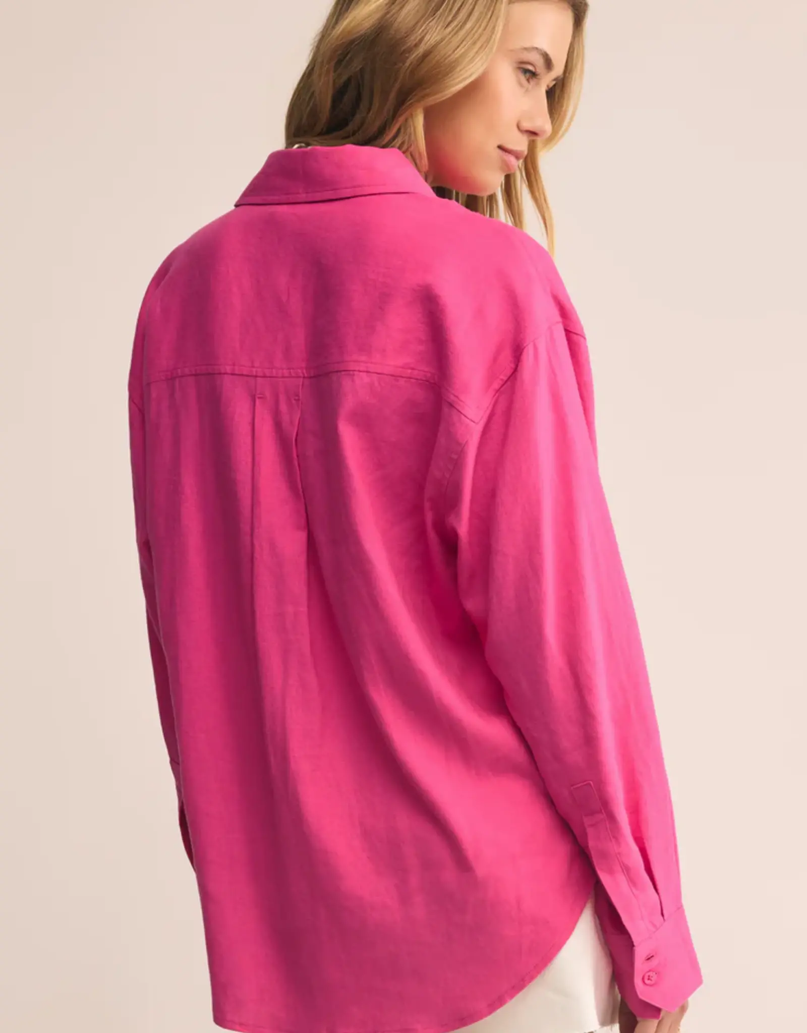 Z Supply Alfie Button Up Shirt Island Pink