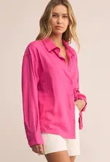 Z Supply Alfie Button Up Shirt Island Pink