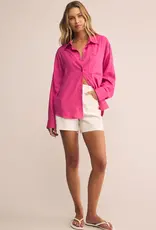 Z Supply Alfie Button Up Shirt Island Pink