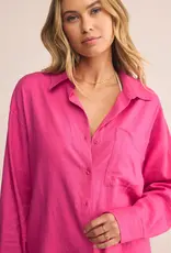 Z Supply Alfie Button Up Shirt Island Pink