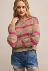 Z Supply Broadbeach Striped Sweater Biscuit