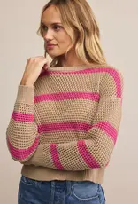Z Supply Broadbeach Striped Sweater Biscuit