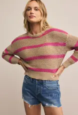 Z Supply Broadbeach Striped Sweater Biscuit