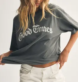 Z Supply Good Times City Tee Charcoal Moon