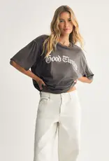 Z Supply Good Times City Tee Charcoal Moon