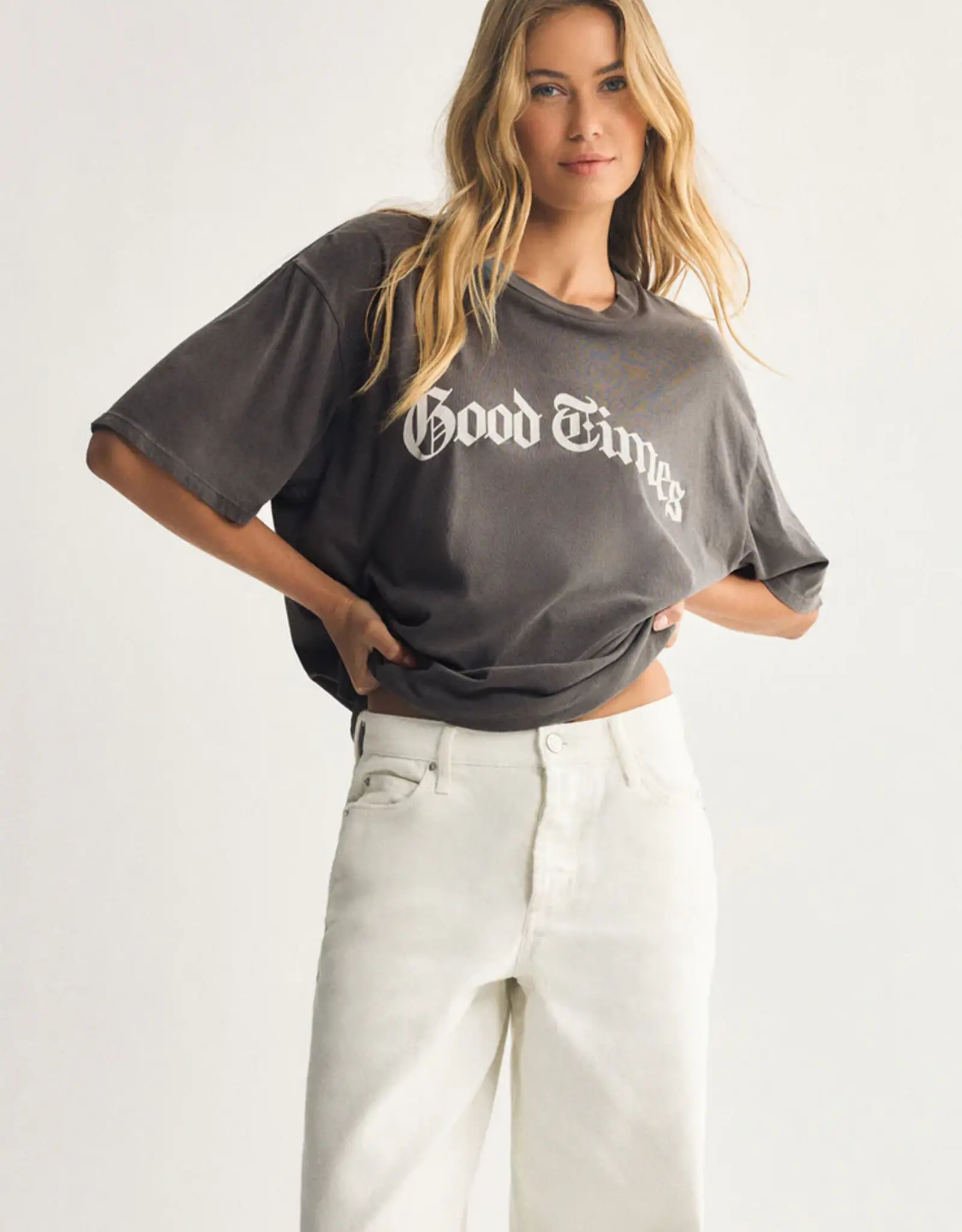 Z Supply Good Times City Tee Charcoal Moon