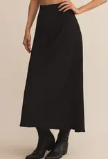 Z Supply Izabel Luxe Satin Skirt Black