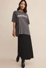 Z Supply Izabel Luxe Satin Skirt Black