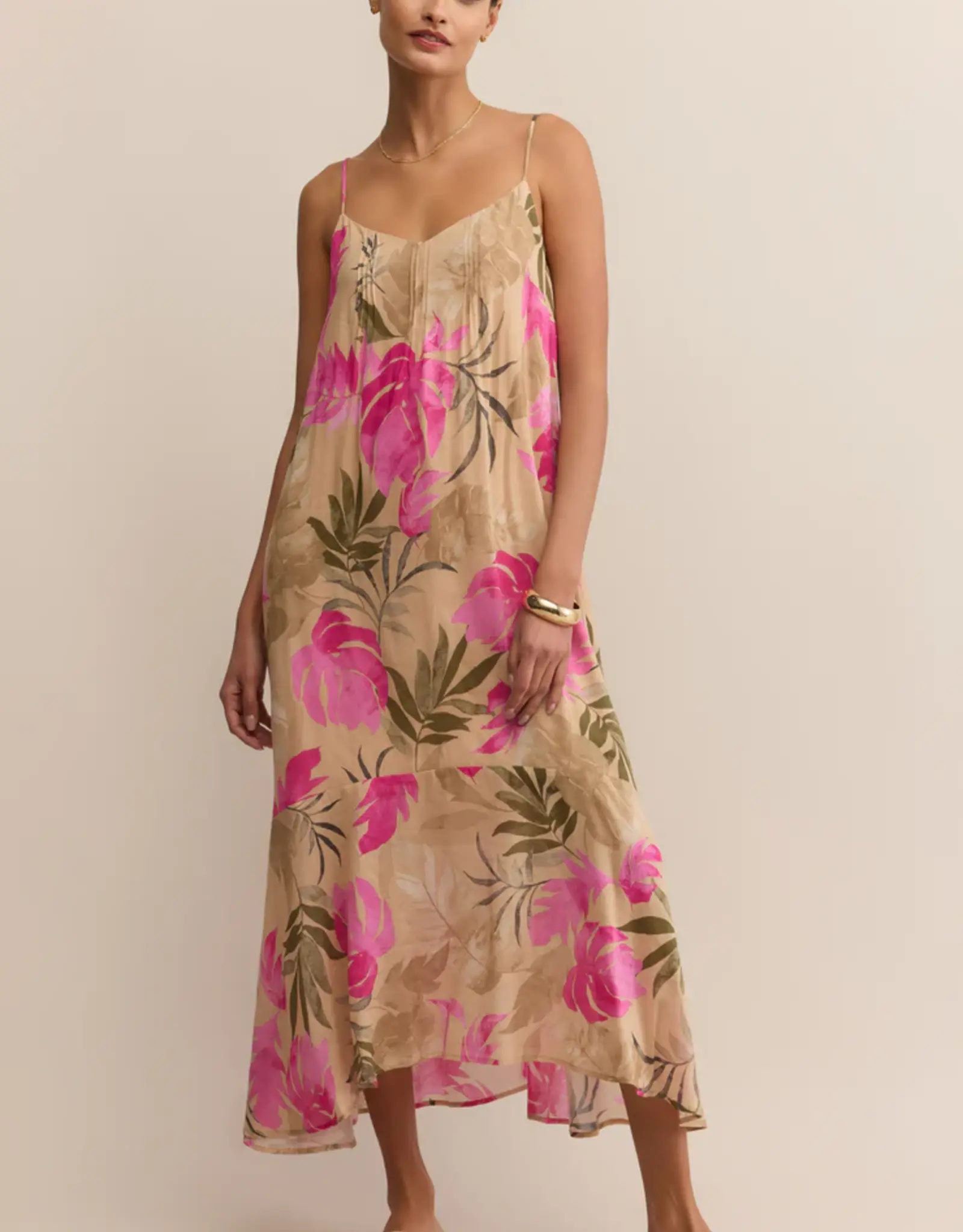 Z Supply Benson Ula Tropical Dress Desert Tan