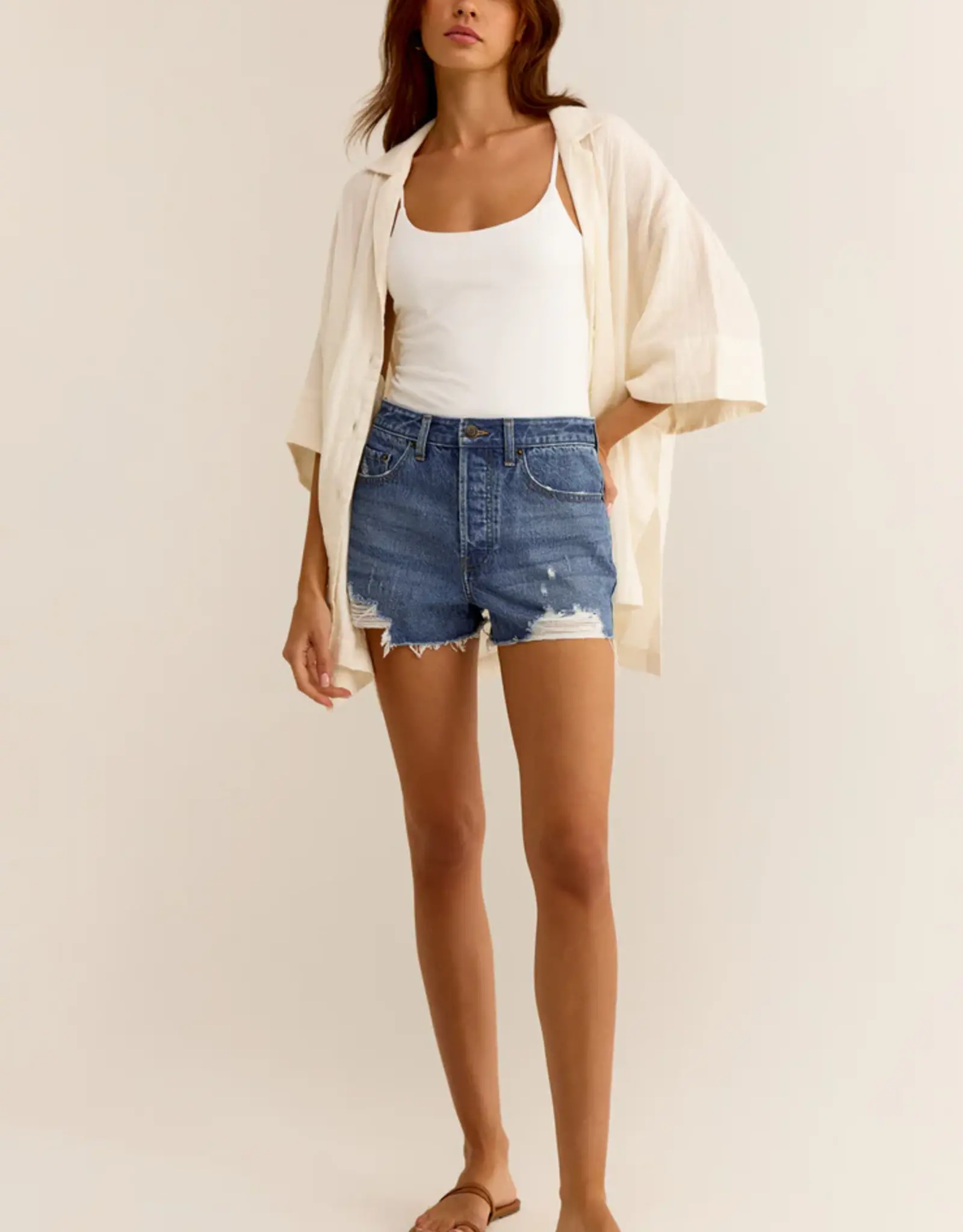 Z Supply Denim Short Classic Hi-Rise Vintage Indigo