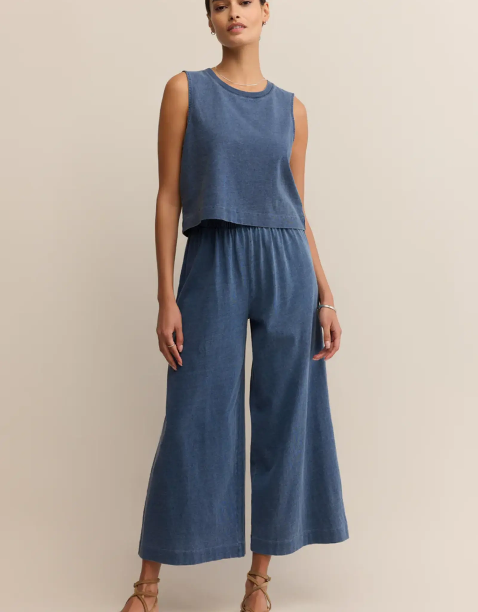 Z Supply Sloane Jersey Denim Muscle Vintage Indigo