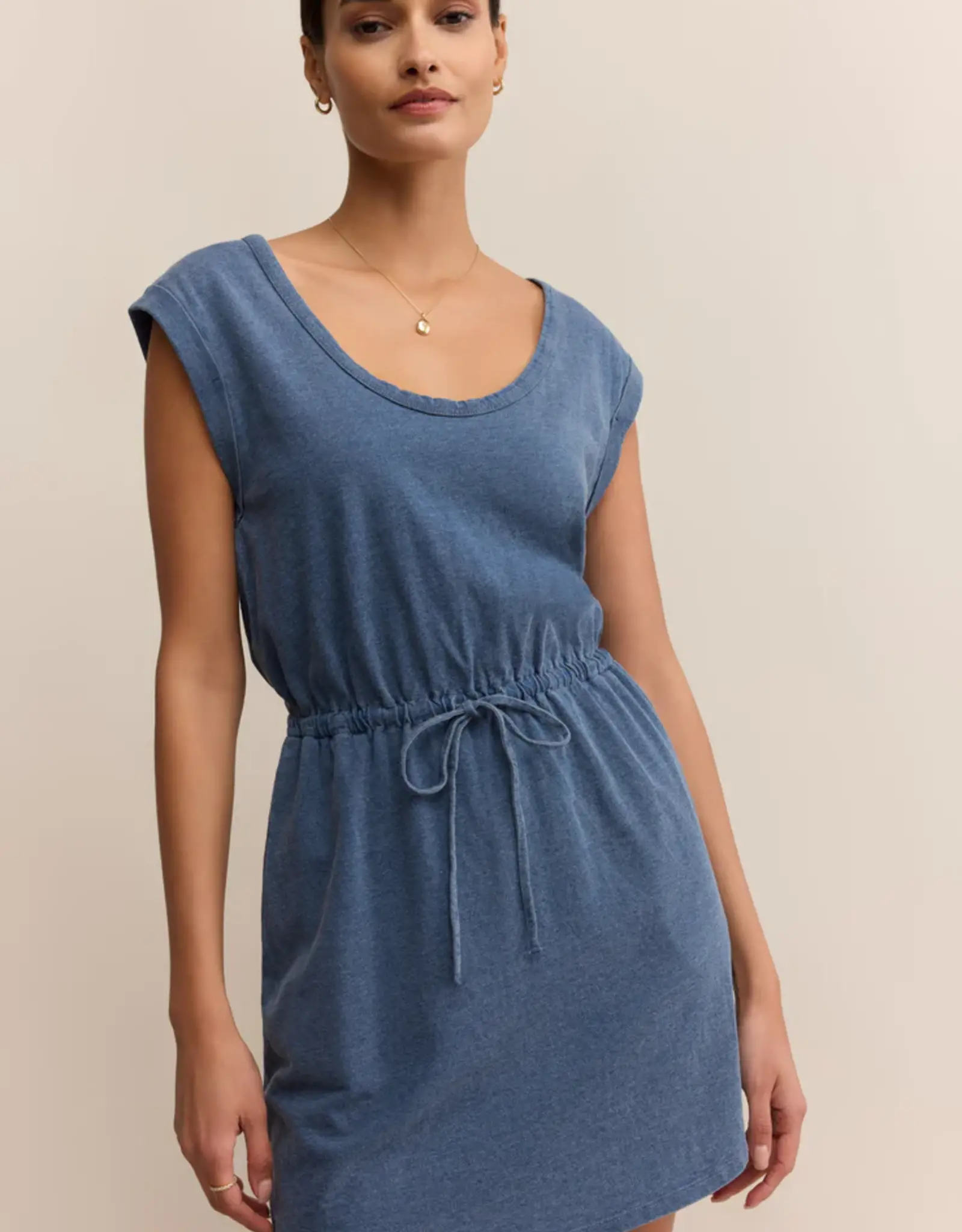 Z Supply Dayshift Denim Mini Dress Vintage Indigo