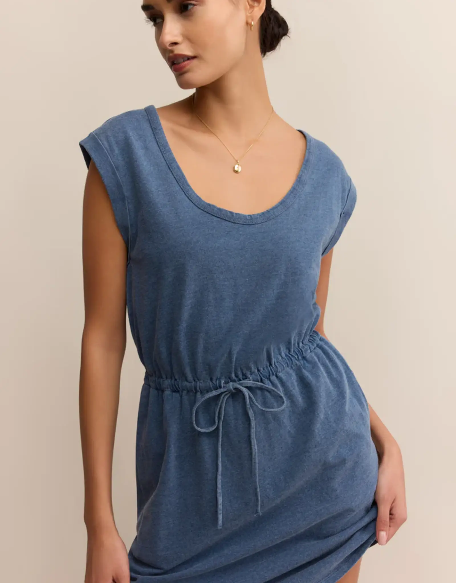 Z Supply Dayshift Denim Mini Dress Vintage Indigo