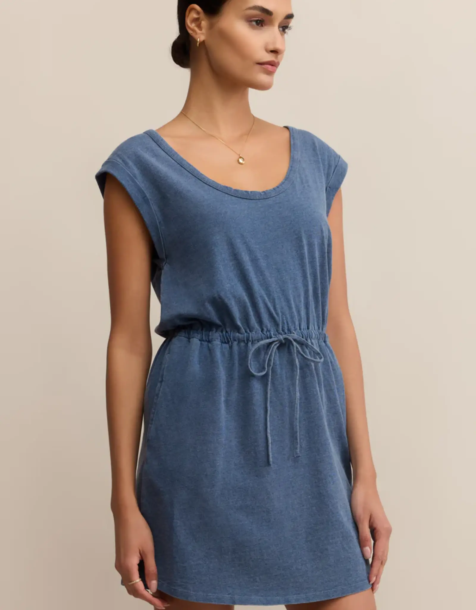 Z Supply Dayshift Denim Mini Dress Vintage Indigo