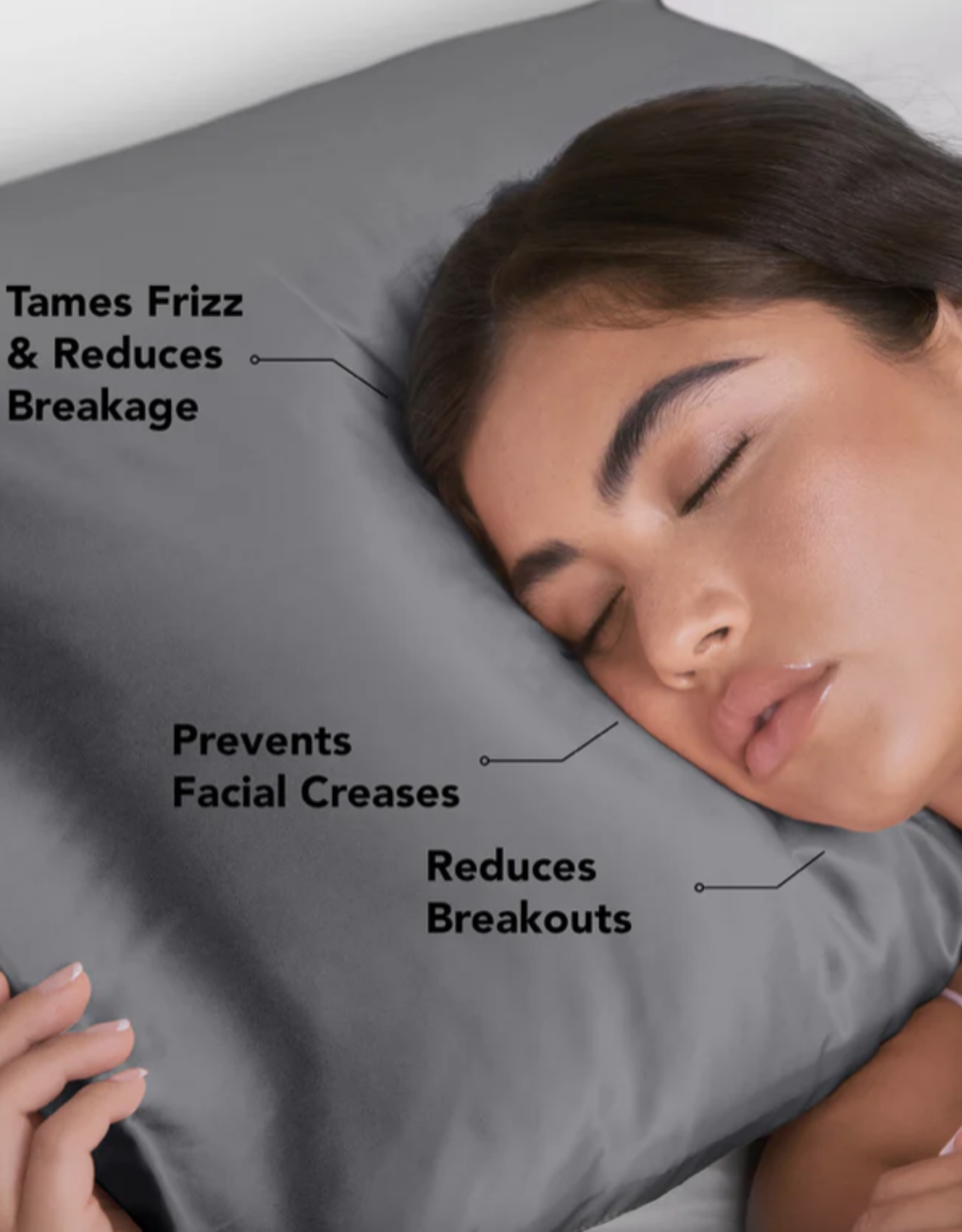 Satin Pillowcase Standard Charcoal