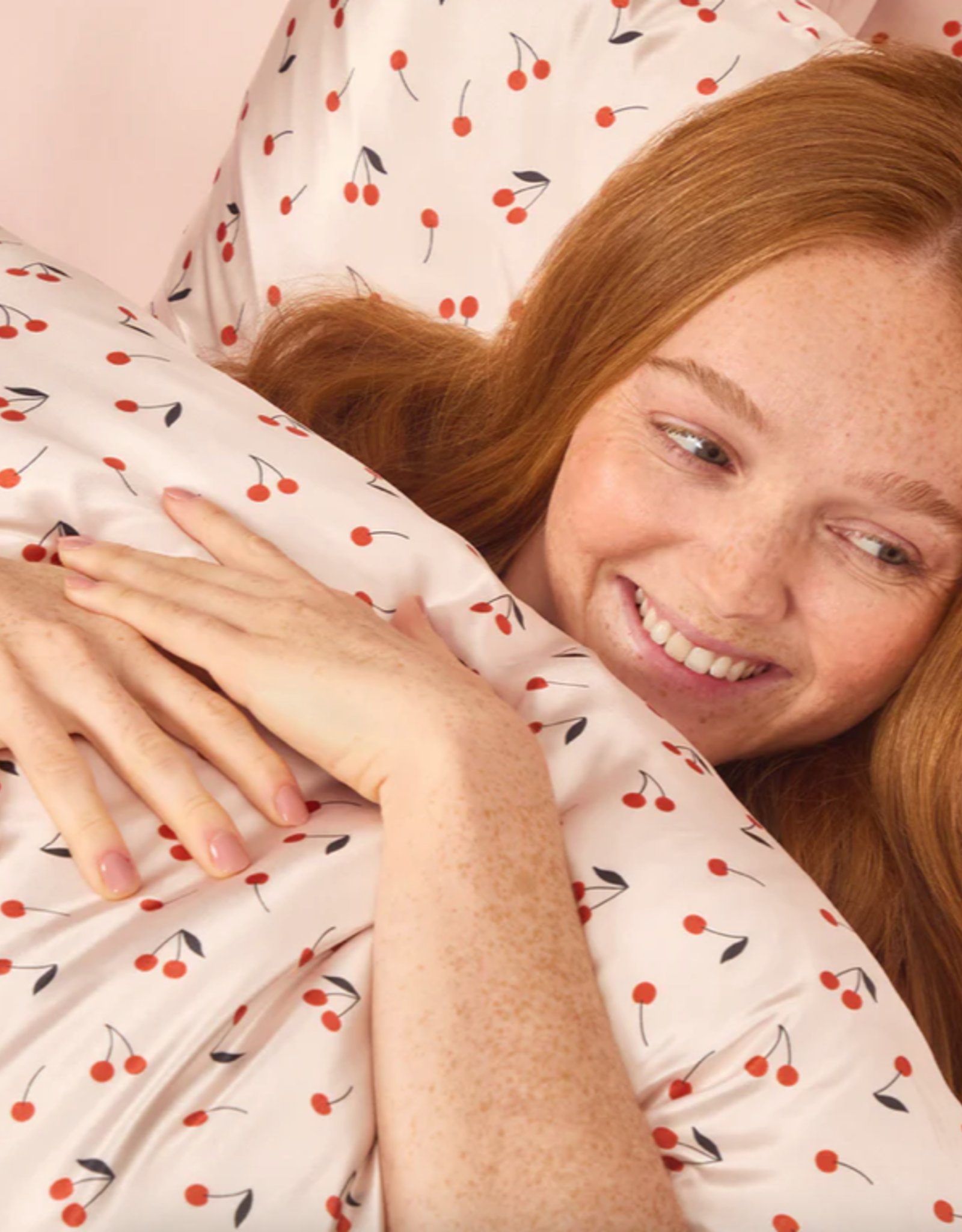 Satin Pillowcase King Cherry Print