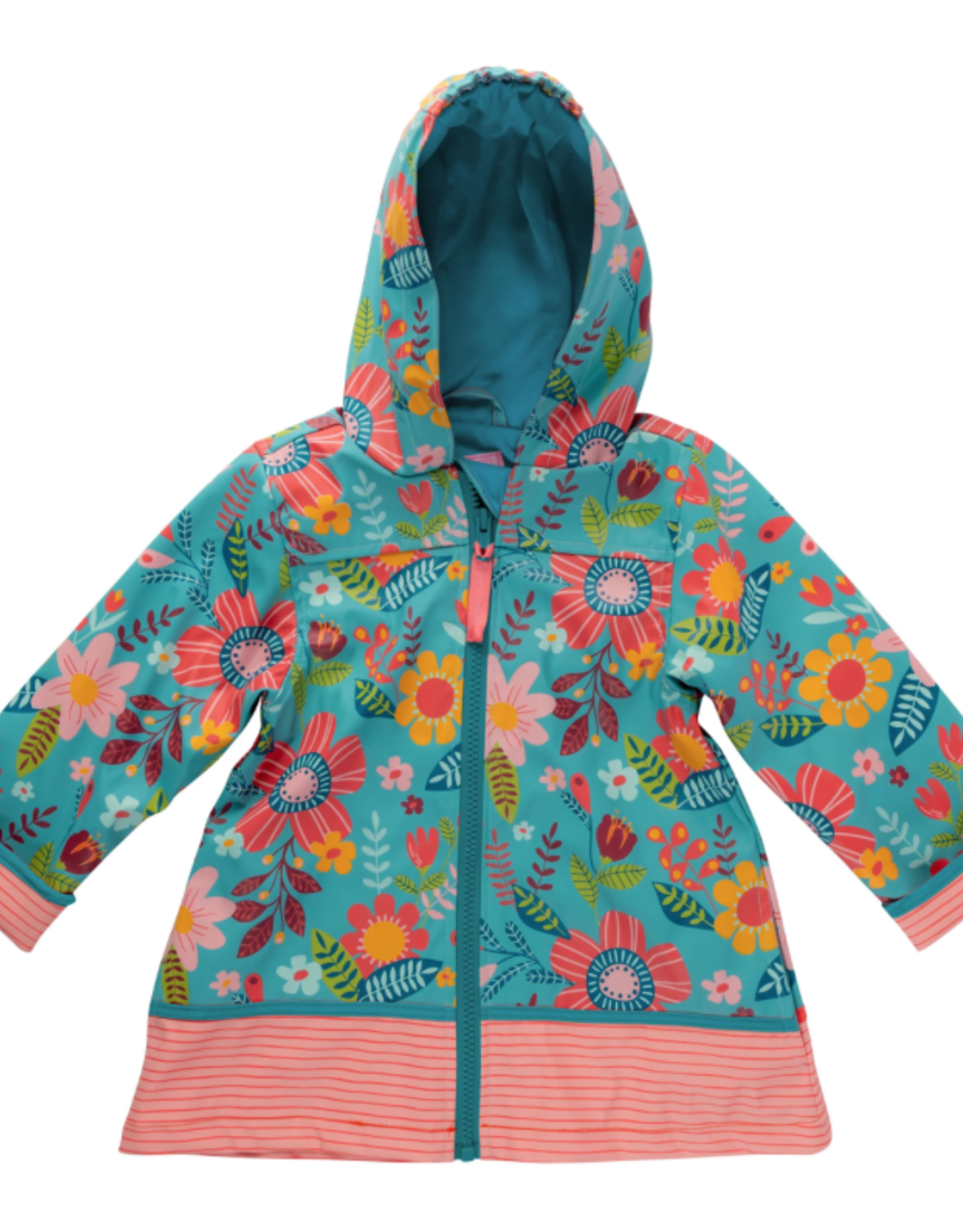Raincoat Turquoise Floral