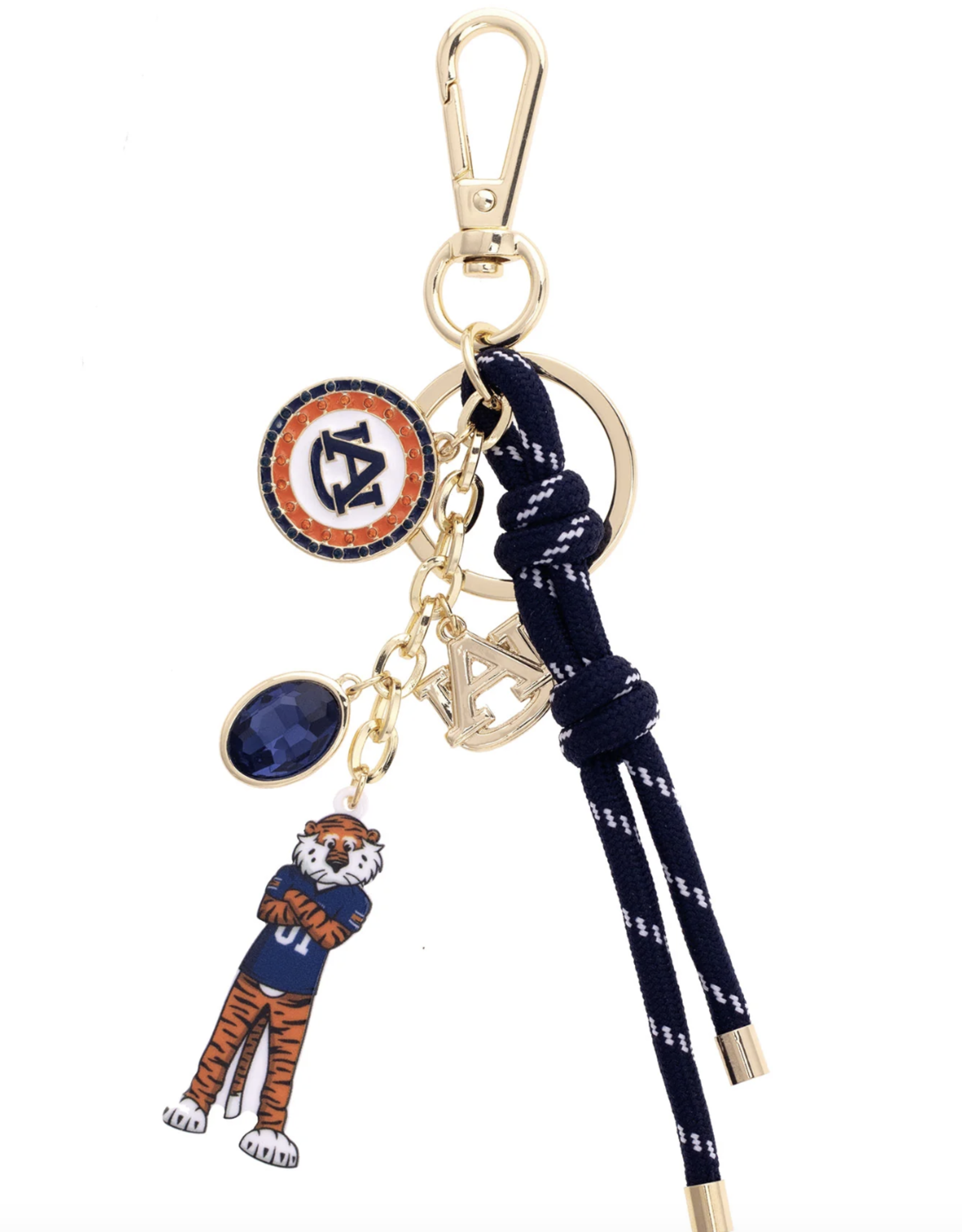 Auburn Tigers Cluster Bag Charm Navy/Gold