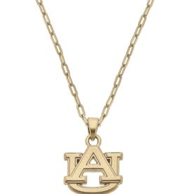 Auburn University Logo 24K Gold Plated Delicate Necklace