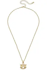 Auburn University Logo 24K Gold Plated Delicate Necklace