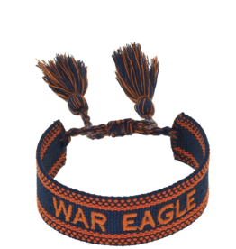 Auburn Tigers Woven Tassel Bracelet Navy/Orange