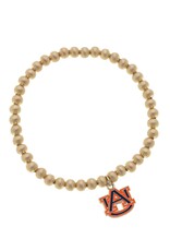 Bracelet Auburn Tigers Ball Bead Stretch Orange 25280B