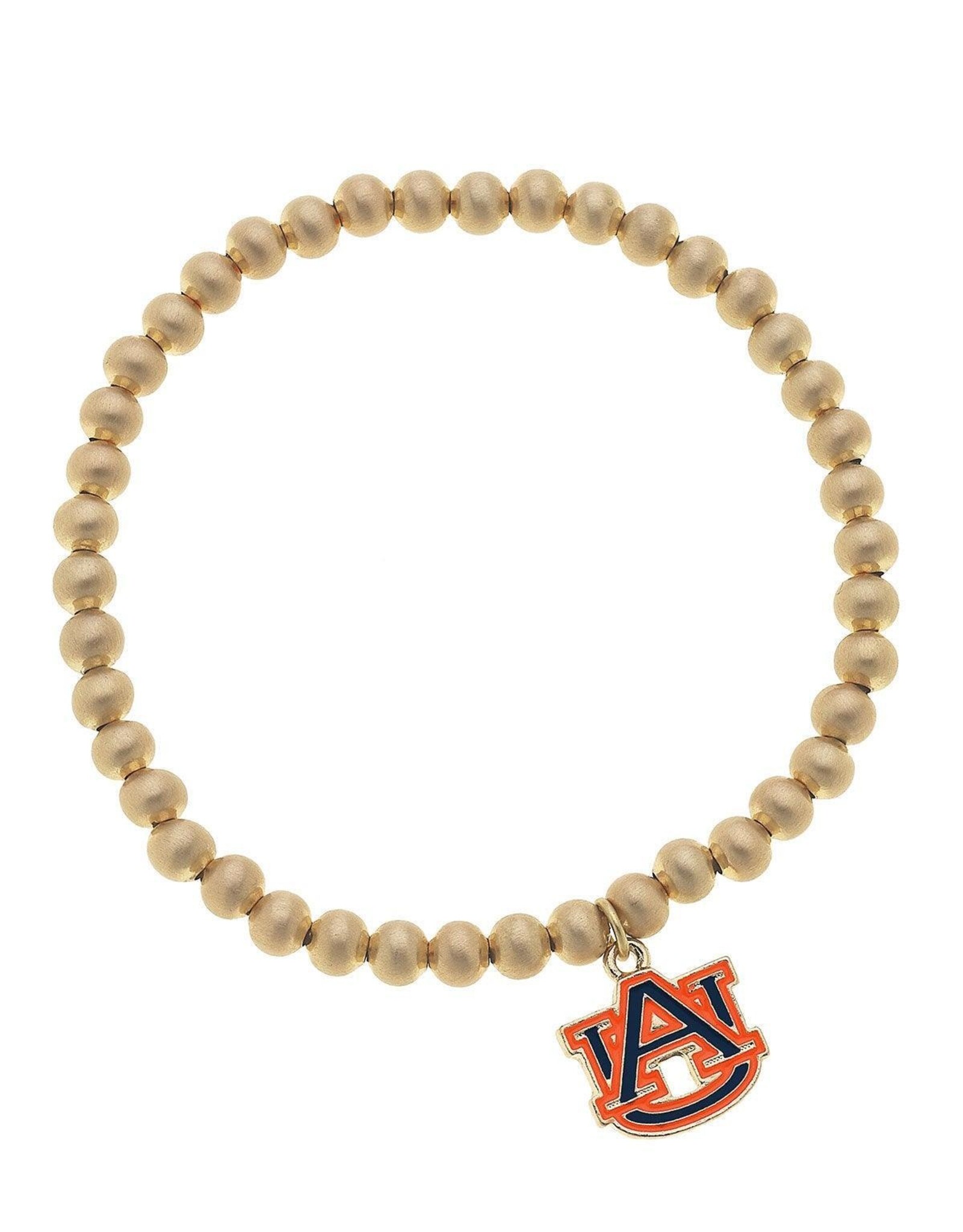 Bracelet Auburn Tigers Ball Bead Stretch Orange 25280B