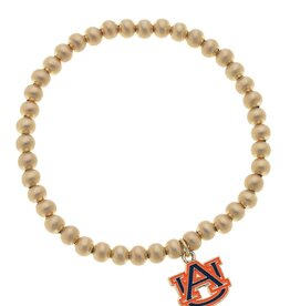 Bracelet Auburn Tigers Ball Bead Stretch Orange 25280B