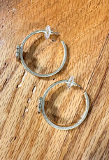 Auburn Tigers Enamel Logo Hoop Earrings in Navy/Burnt Orange