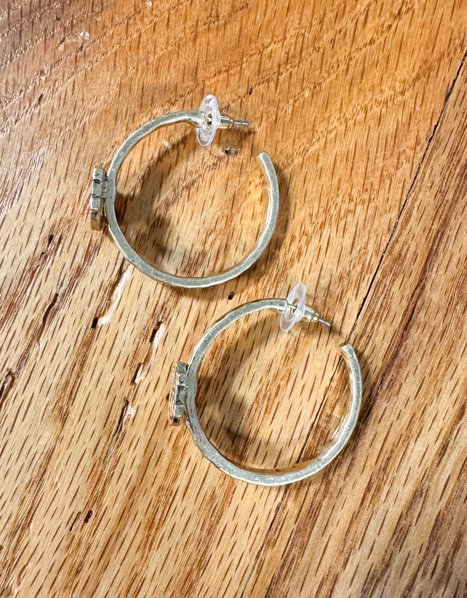 Auburn Tigers Enamel Logo Hoop Earrings in Navy/Burnt Orange