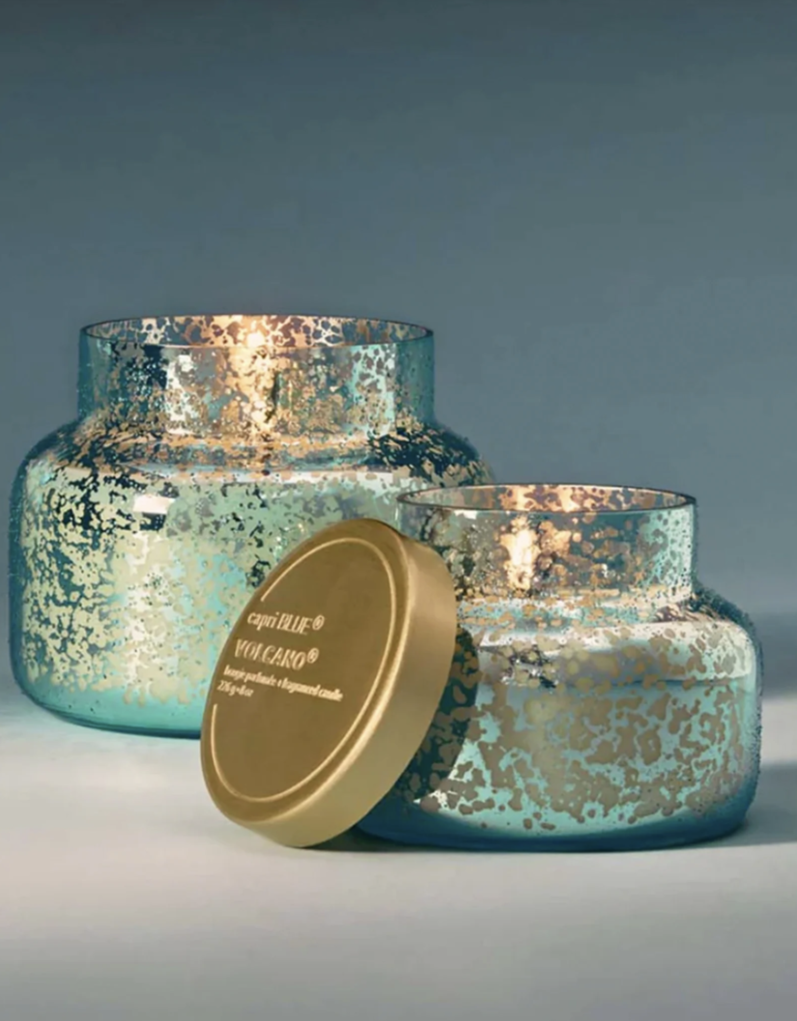 Candle 19oz Blue Textured Mercury Volcano