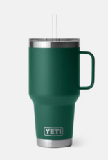 Rambler 35oz Straw Mug Black Forest Green